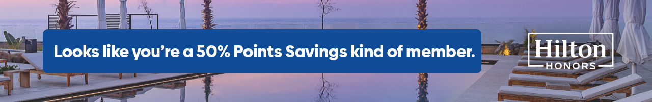 Looks like you're a 50% Points Savings kind of member.